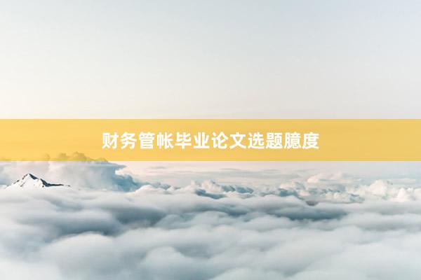 财务管帐毕业论文选题臆度